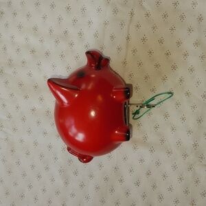 Vintage Goebel red Porcelain  piggy bank west Germany